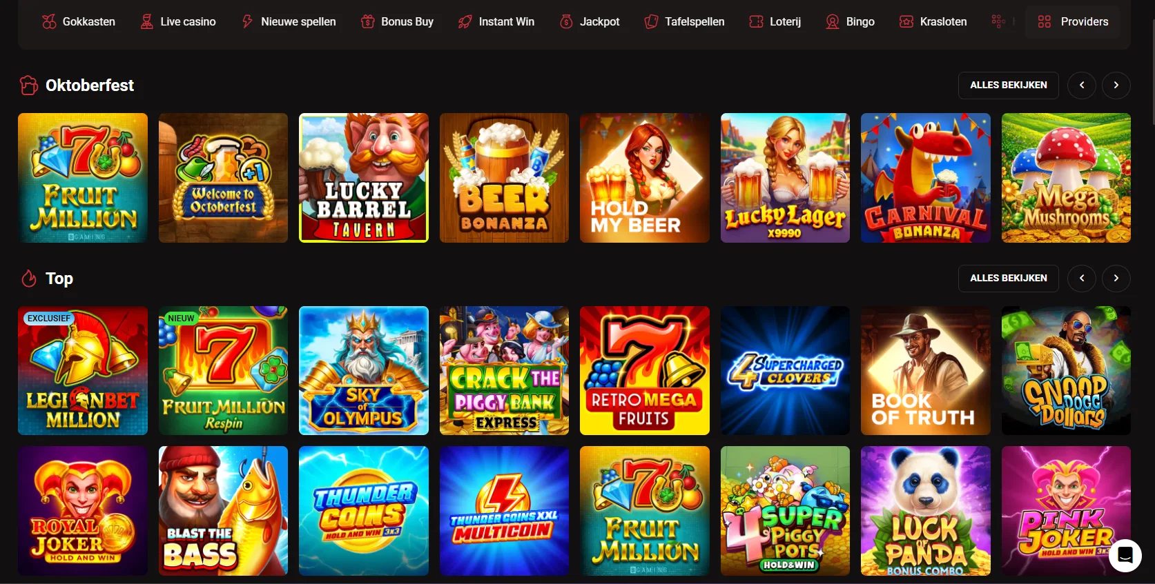 Legionbet Casino Spelaanbod